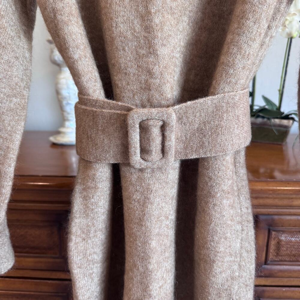 Sézane Enola Dress Light Camel Mohair Wool Belted Mini Dress M NWT - Picture 3 of 14